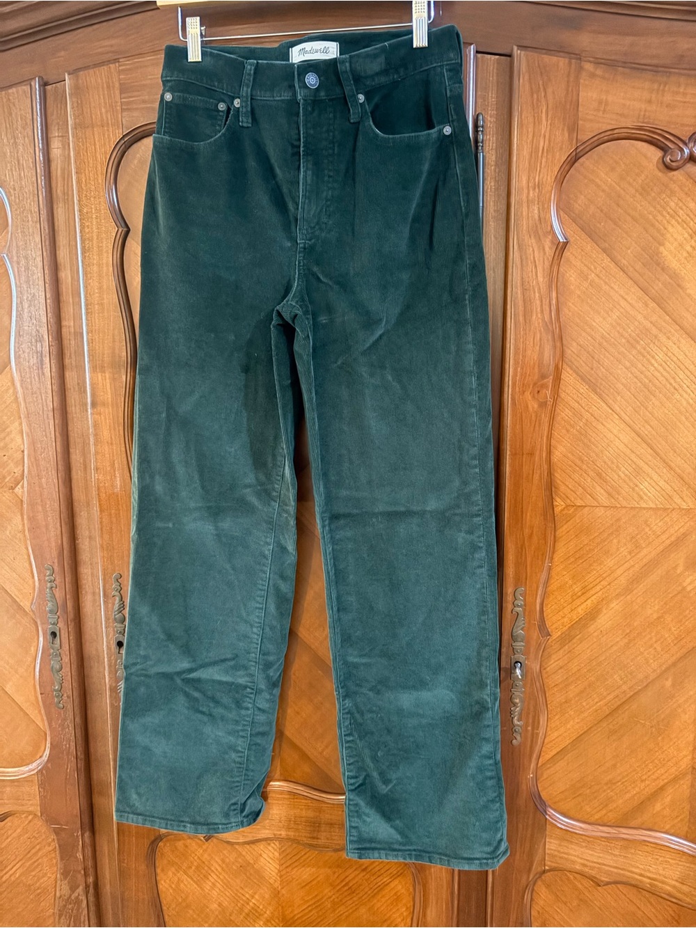 Madewell Perfect Vintage Wide Leg Corduroy Dark Green size 26 #1237 - Picture 4 of 8
